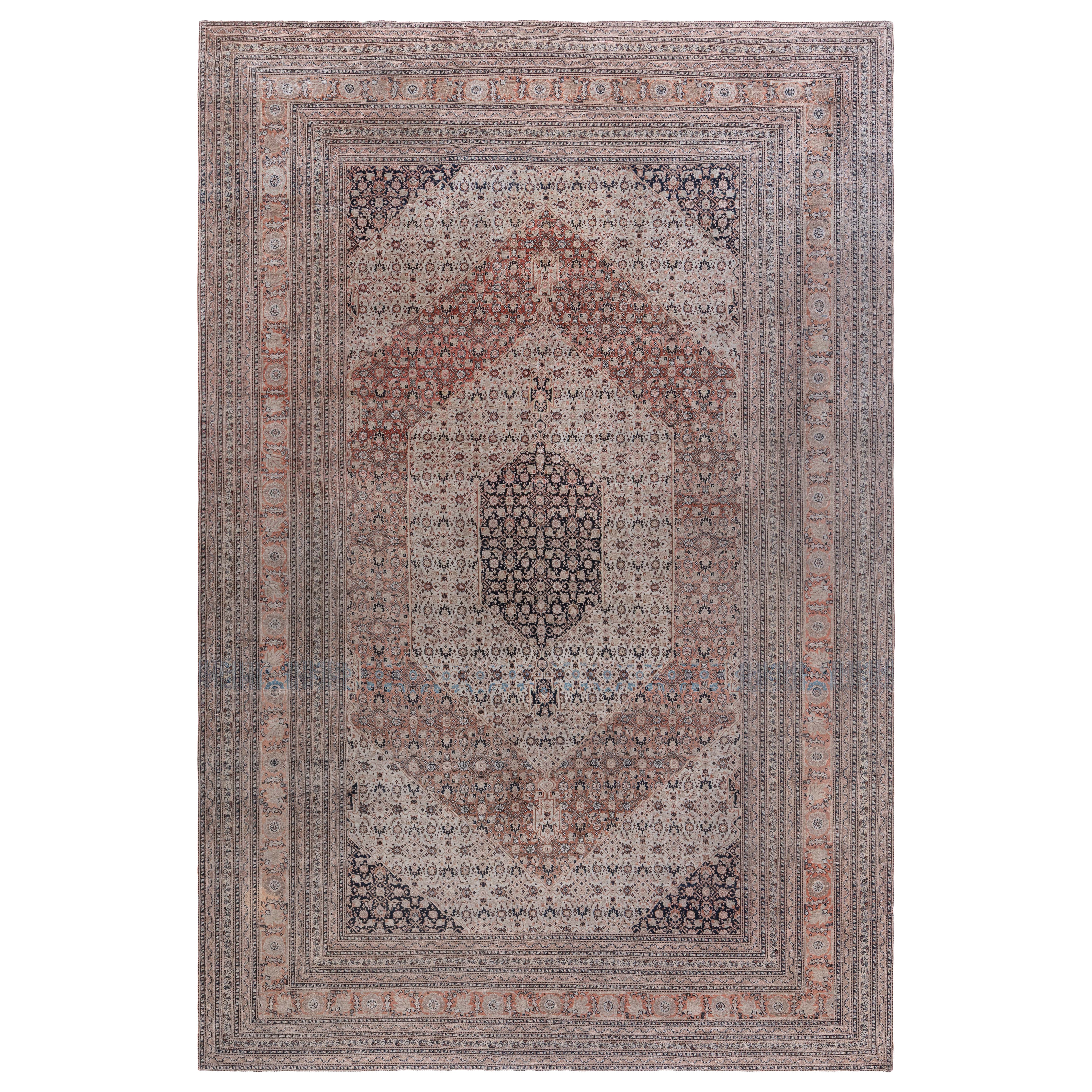 Doris Leslie Blau Tappeto di lana antico persiano Tabriz annodato a mano