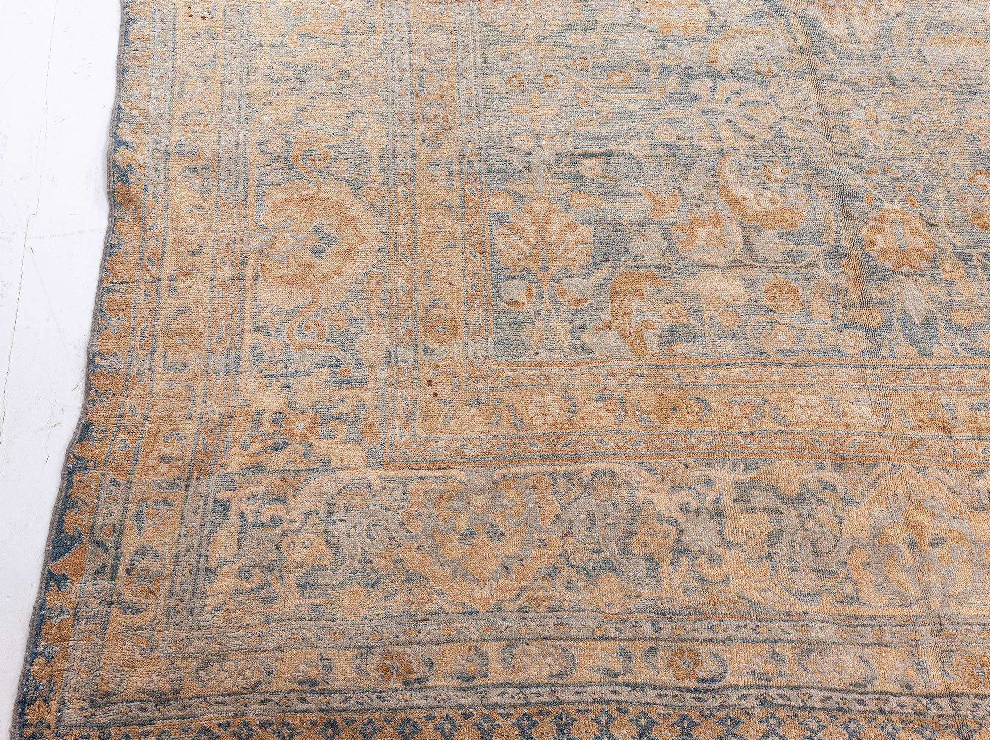 Antico tappeto persiano Tabriz blu e beige in lana fatto a mano
Dimensioni: 11'2