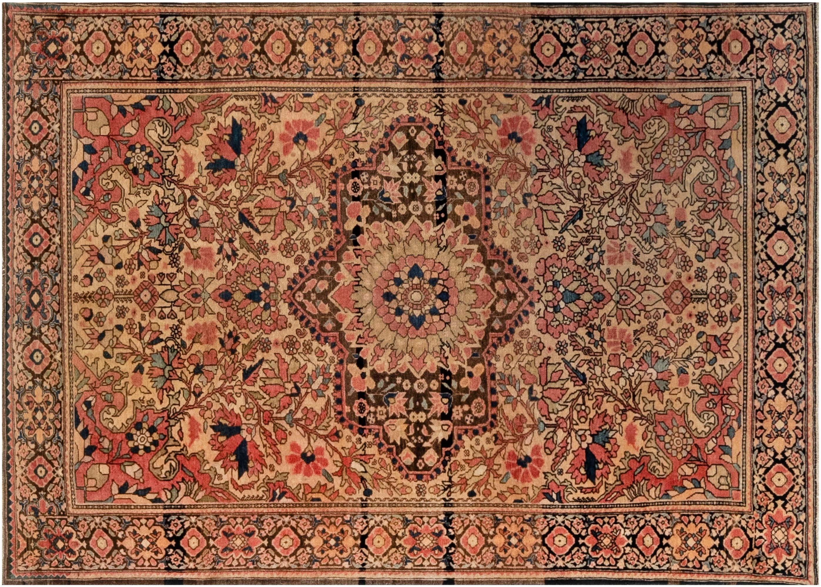 Annodato a mano Doris Leslie Blau Tappeto antico persiano Tabriz in lana fatto a mano in vendita