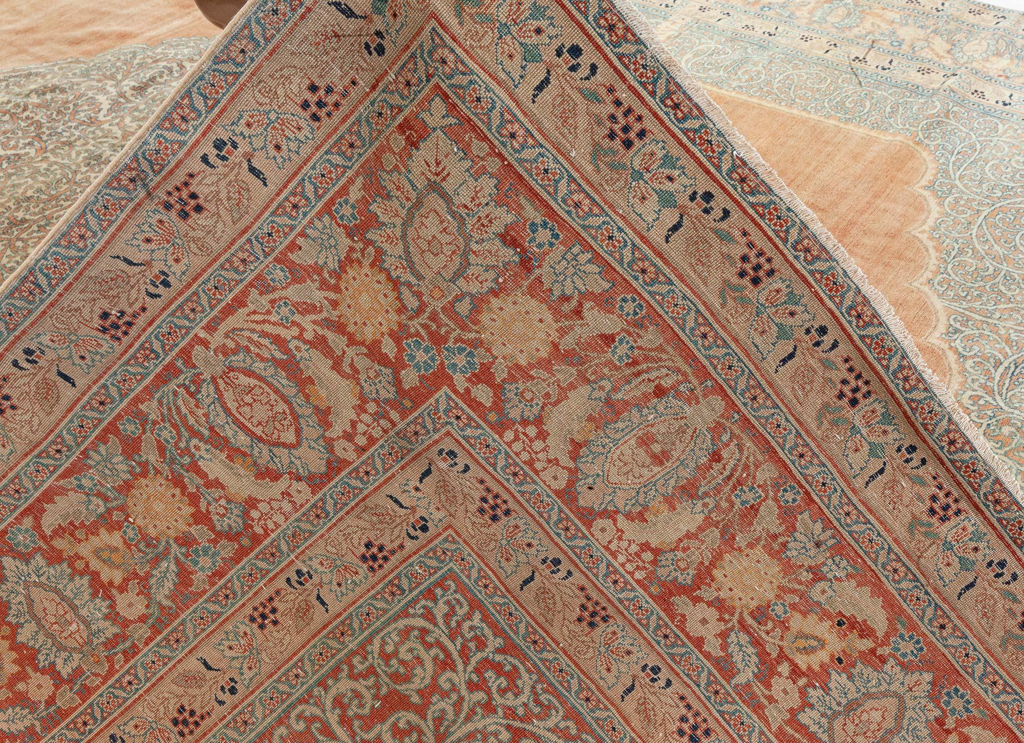 Doris Leslie Blau Tappeto antico persiano Tabriz in lana fatto a mano in vendita 2