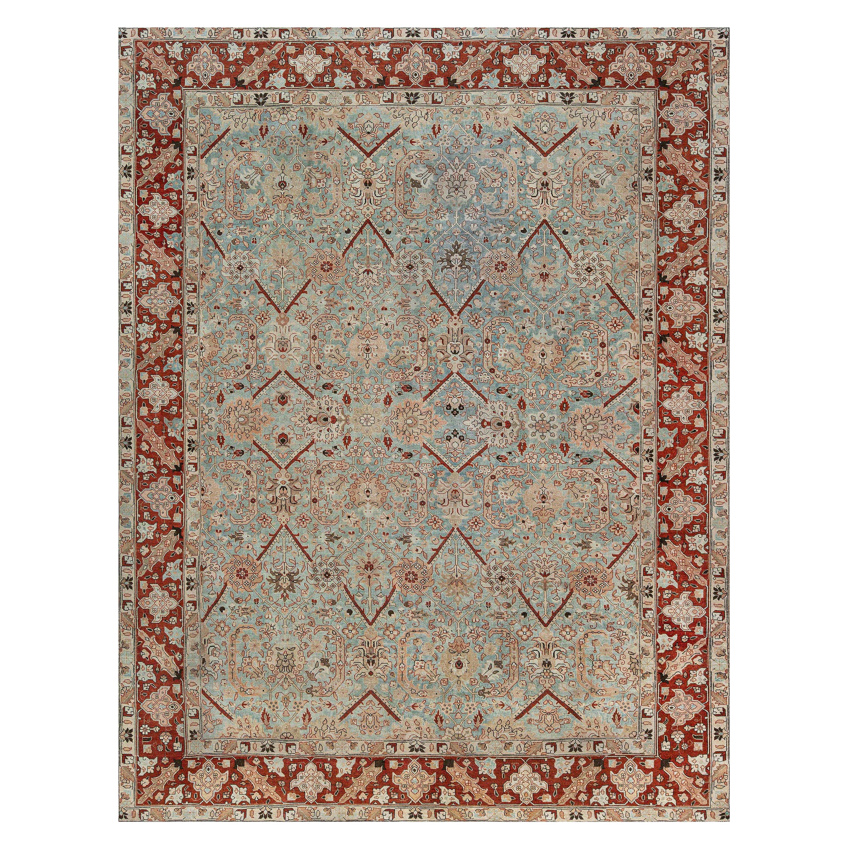 Doris Leslie Blau Tappeto antico persiano Tabriz in lana fatto a mano