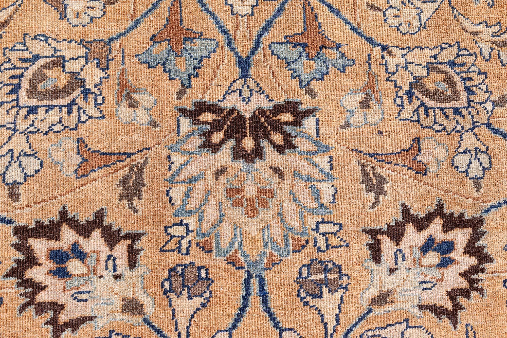 Antiker persischer Tabriz orange handgefertigter Wollteppich
Größe: 11'2