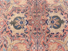 Doris Leslie Blauer antiker persischer Täbris-Teppich in Blau