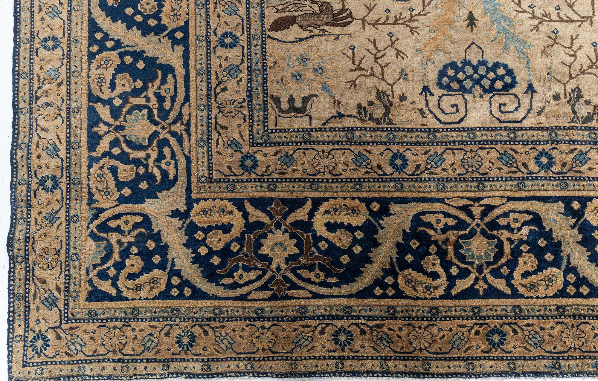 Wool Doris Leslie Blau Antique Persian Tabriz Rug For Sale