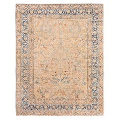 Doris Leslie Blauer antiker persischer Täbris-Teppich in Blau