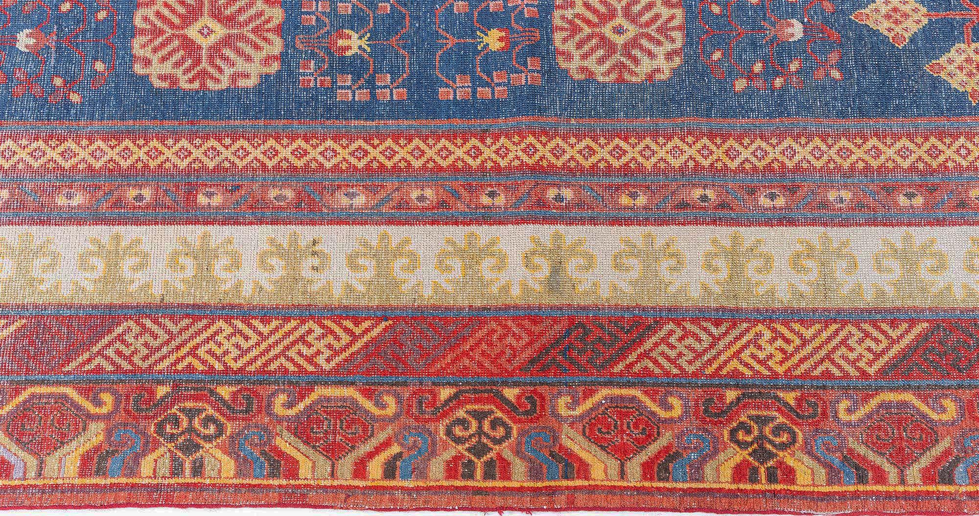 Ouzbek Doris Leslie Blau Tapis ancien Samarkand Khotan en vente