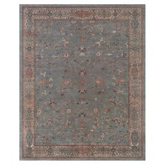 Doris Leslie Blau Antique Sultanabad Allover Floral Cream Beige Rug - c. 1910