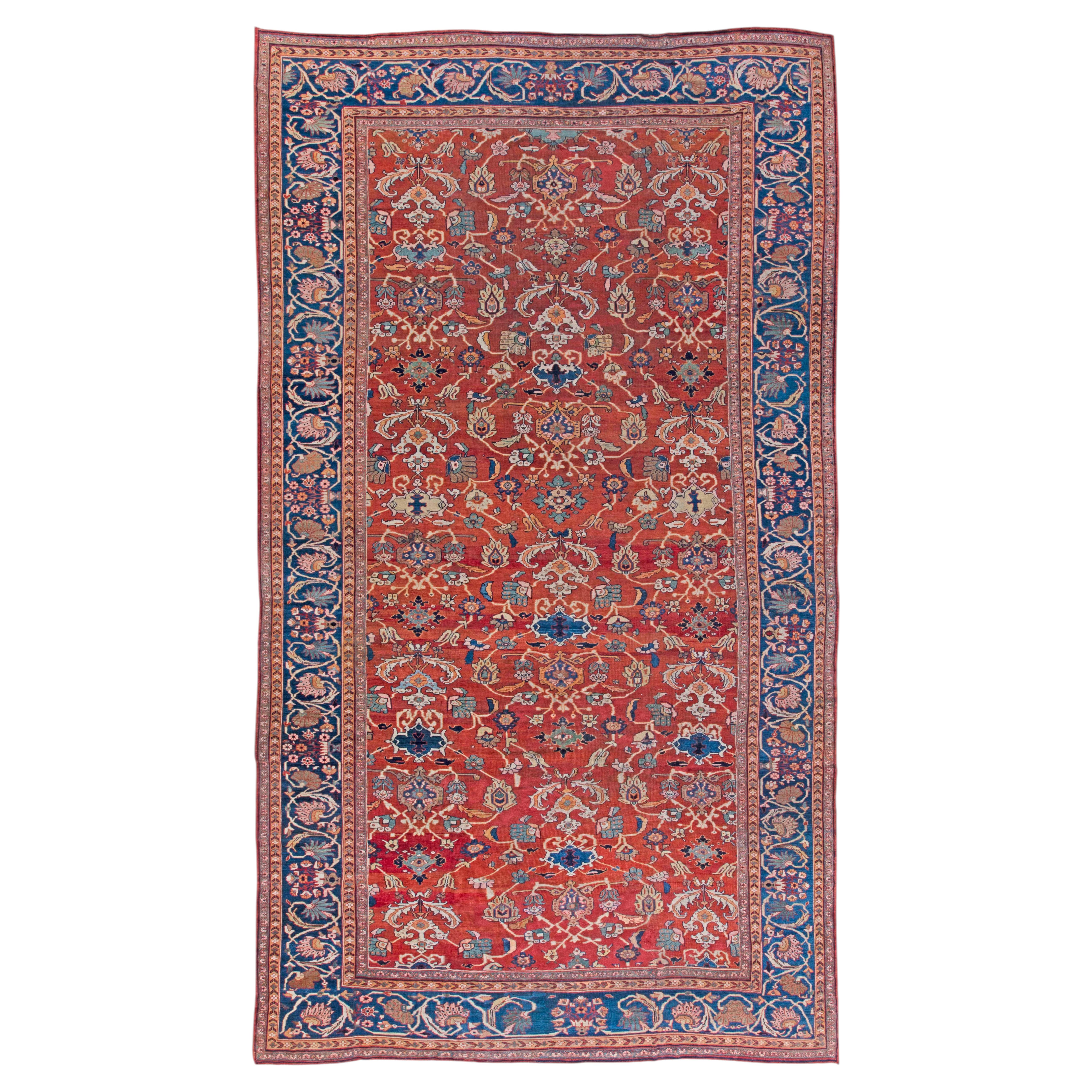 Doris Leslie Blau: Antiker Sultanabad-Teppich mit durchgehendem Blumenmuster in Creme – um 1900