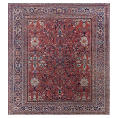 Doris Leslie Blau Antique Sultanabad Allover Floral Ivory Rug - c. 1930