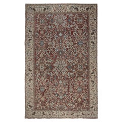 Doris Leslie Blau Antiker Sultanabad Allover Floral Hellbeige Teppich - ca. 1920
