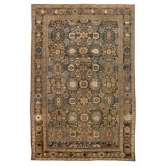 Doris Leslie Blau Antique Sultanabad Allover Floral Pale Sand Carpet - c. 1880