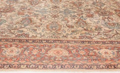 Doris Leslie Blau Antique Sultanabad Allover Floral Soft Beige Rug - c. 1900