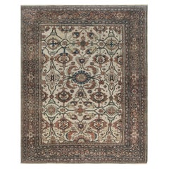 Doris Leslie Blau Antique Sultanabad Allover Floral Soft Beige Rug - c. 1900