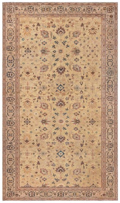 Doris Leslie Blau Antique Sultanabad Allover Floral Soft Beige Rug - c. 1920