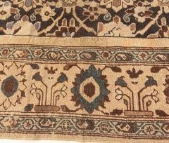 Doris Leslie Blau Antique Sultanabad Allover Floral Warm Tan Rug - c. 1900