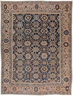 Doris Leslie Blau Antique Sultanabad Allover Floral Warm Tan Rug - c. 1900