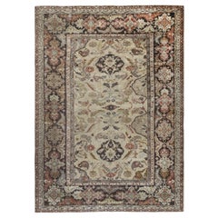 Doris Leslie Blau Antique Sultanabad Allover Geometric Light Beige Rug - c. 1910