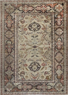 Doris Leslie Blau Antique Sultanabad Allover Geometric Light Beige Rug - c. 1910