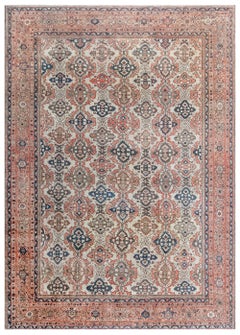 Doris Leslie Blau Antique Sultanabad Allover Geometric Light Beige Rug - c. 1920