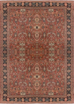 Doris Leslie Blau Antique Sultanabad Allover Rust Hand-Knotted Rug - c. 1900