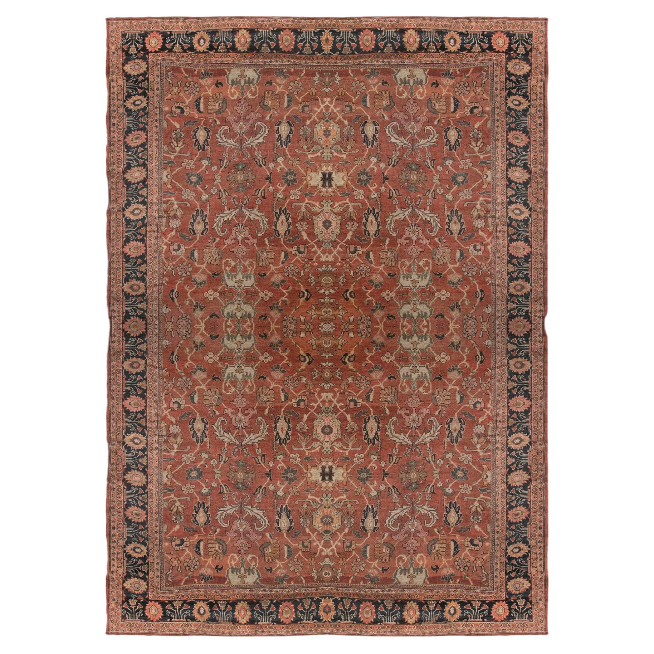 Tapis ancien Sultanabad « Allover Rust » noué à la main, de Doris Leslie Blau – vers 1900