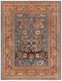 Doris Leslie Blau Antique Sultanabad Floral Allover Ivory Rug - c. 1920