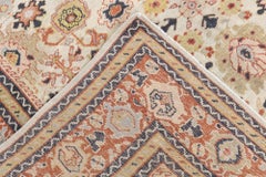 Doris Leslie Blau Antique Sultanabad Floral Allover Light Beige Rug - c. 1880