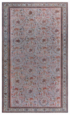 Doris Leslie Blau Antique Sultanabad Floral Allover Light Blue Rug - c. 1920
