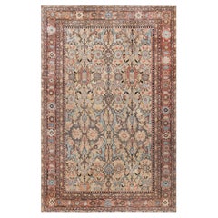 Doris Leslie Blau Antique Sultanabad Floral Allover Soft Beige Rug - c. 1900