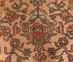 Doris Leslie Blau Antique Sultanabad Floral Allover Warm Tan Carpet - c. 1900