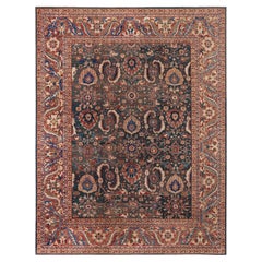 Doris Leslie Blau Antique Sultanabad Floral Allover Warm Tan Rug - c. 1900