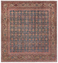 Doris Leslie Blau Antique Sultanabad Floral Allover Warm Tan Rug - c. 1920