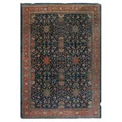 Doris Leslie Blau Antique Sultanabad Floral Classic Taupe Carpet - c. 1880