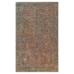 Doris Leslie Blau Antique Sultanabad Floral Rust Rugs - C.C. 1880 (Dimensioni adattate)
