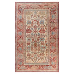 Doris Leslie Blau Antique Sultanabad Light Beige Rug - c. 1900 (Size Adjusted)