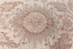 Doris Leslie Blau Antique Sultanabad Medallion Floral Soft Beige Rug - c. 1900