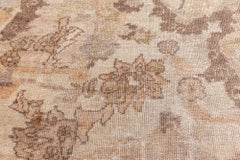 Doris Leslie Blau Antique Sultanabad Medallion Soft Beige Carpet - c. 1900