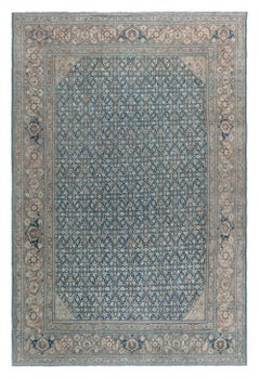Doris Leslie Blau Antique Tabriz Allover Dusty Blue Carpet - c. 1920