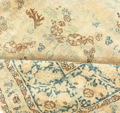 Doris Leslie Blau Antique Tabriz Allover Floral Cream Beige Rug - c. 1880