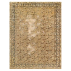 Doris Leslie Blau Antique Tabriz Allover Floral Cream Beige Rug - c. 1880