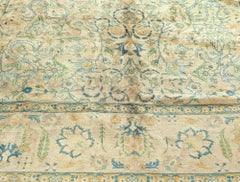 Doris Leslie Blau Antike Tabriz Allover Floral Creme Beige Teppich - c. 1900