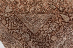 Doris Leslie Blau Tappeto antico Tabriz Allover Floreale Crema Beige - 1920 ca.