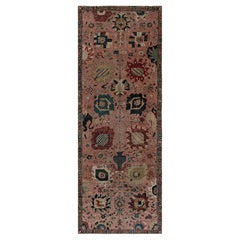 Doris Leslie Blau Antique Tabriz Allover Floral Ivory Runner - c. 1920