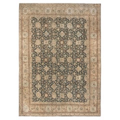 Doris Leslie Blau Alfombra antigua Tabriz Floral Beige Claro - c. 1880