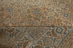 Doris Leslie Blau Antique Tabriz Allover Floral Light Beige Rug - c. 1900