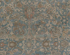 Doris Leslie Blau Antique Tabriz Allover Floral Light Beige Rug - c. 1900