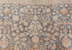 Doris Leslie Blau Antique Tabriz Allover Floral Light Beige Rug - c. 1900