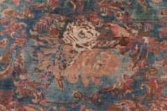 Doris Leslie Blau Antique Tabriz Allover Floral Light Blue Rug - c. 1900