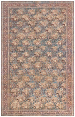 Doris Leslie Blau Antique Tabriz Allover Floral Light Blue Rug - c. 1900