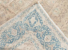 Doris Leslie Blau Antique Tabriz Allover Floral Pale Sand Rug - c. 1920